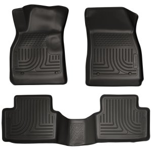 Chevrolet Malibu Floor Liners - Front + Rear - Husky Liners - WeatherBeater - Black - 2013